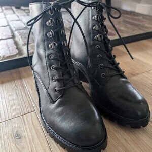 Madewell Patti Lace-Up Boot | Black Leather